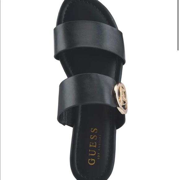 Guess Flat Lowered Double Band Slide Sandals - Picture 3 of 3
